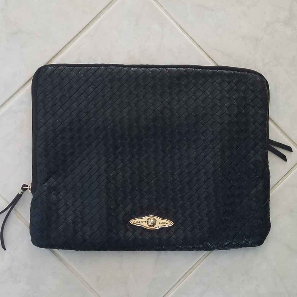 Elliott Lucca Woven Leather Tablet Case Clutch